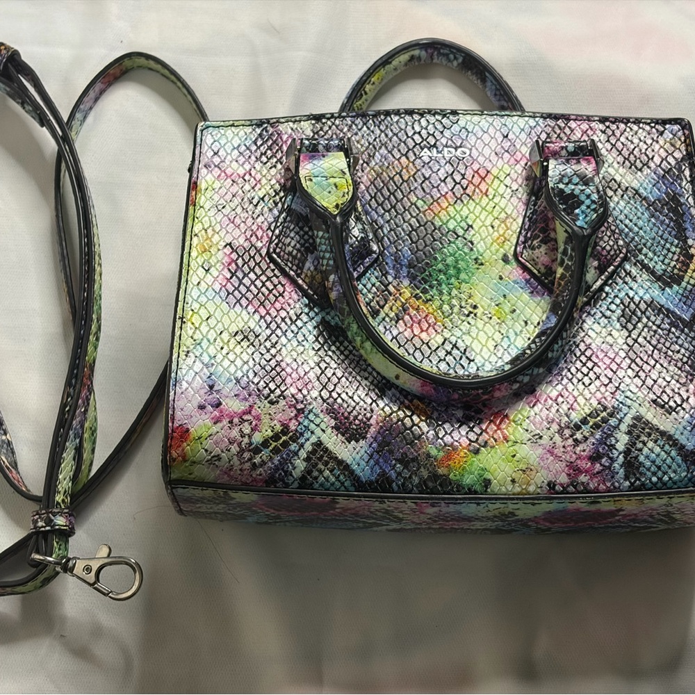 Aldo Colorful Snakeskin Satchel